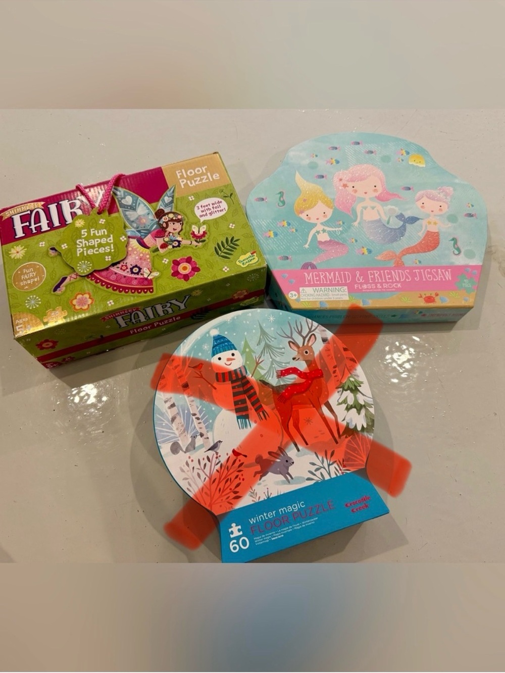 Set of 2 Kids Jigsaw Puzzles - Mermaid & fairy